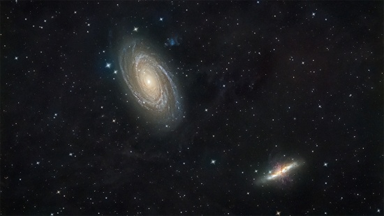 Bode's Galaxy (M81) and Cigar Galaxy (M82) - Imagen de astrofotografía - apilado, Master Light Frames para descargar - Sky-Watcher Quattro 200/800