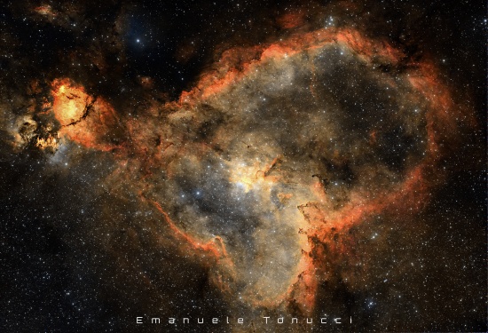 IC 1805 - Imagen de astrofotografía - apilado, Master Light Frames para descargar - Tecnosky OWL 90/540 @432