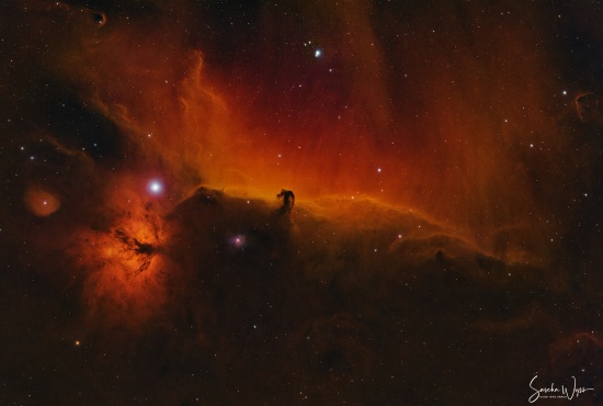IC434 - Horsehead Nebula - Imagen de astrofotografía - apilado, Master Light Frames para descargar - Askar SQA106