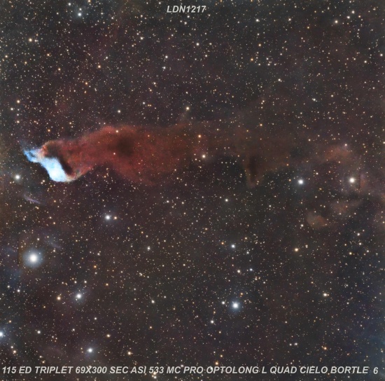 ldn 1217 - Astrophotography Image - stack, Master Light Frames to download - ts 115 ed