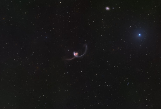 NGC 4038 & NGC 4039 - Antennae Galaxies - Astrophotography Image - stack, Master Light Frames to download - Sky Rover 180mm APO Pro