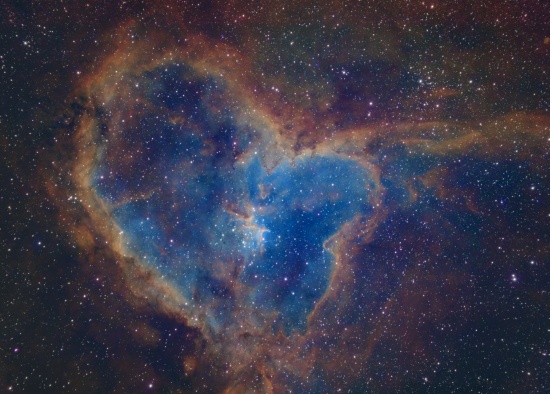 IC-1805 Heart Nebula - Imagen de astrofotografía - apilado, Master Light Frames para descargar - William Optics Zenth Star 73