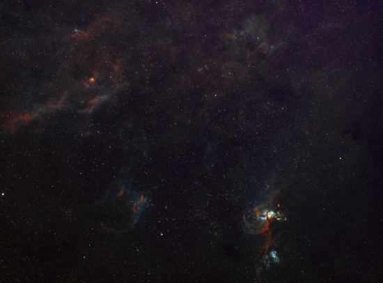 Southern Tadpoles + Statue of Liberty Wide Field — NGC 3572 / NGC 3576 - Astrophotography Image - stack, Master Light Frames to download - Redcat 61