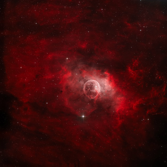 Bubble Nebula NGC 7635 - Astrophotography Image - stack, Master Light Frames to download - Bresser Messier 203/1200