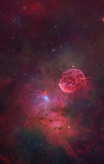 IC 443 - Jellyfish Nebula - Astrophotography Image - stack, Master Light Frames to download - Canon EF 400mm f/2.8L II USM