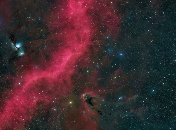 M78 — Three-Panel LRGBHa 2× Drizzle Mosaic Master Dataset