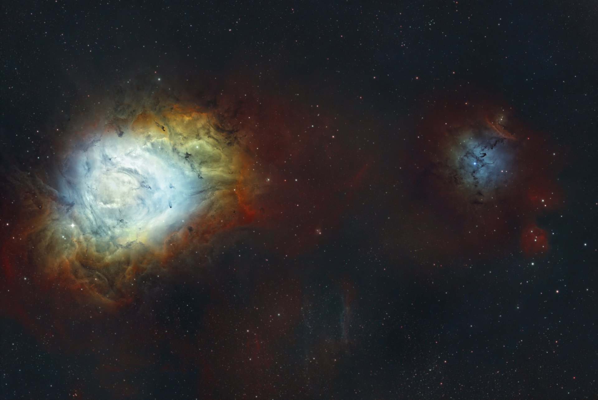 M8 + NGC 6559 - Lagoon and Chinese Dragon Nebulae