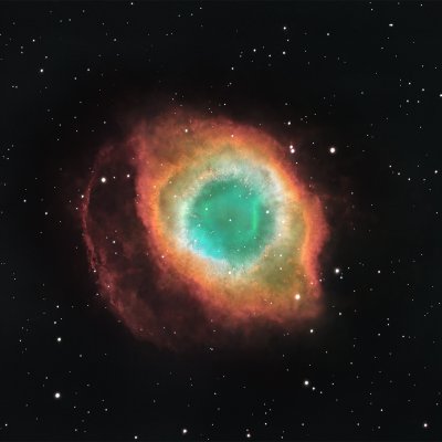 C63 NGC 7293 Helix / Eye of God planetary nebula in 3nm dual narrowband