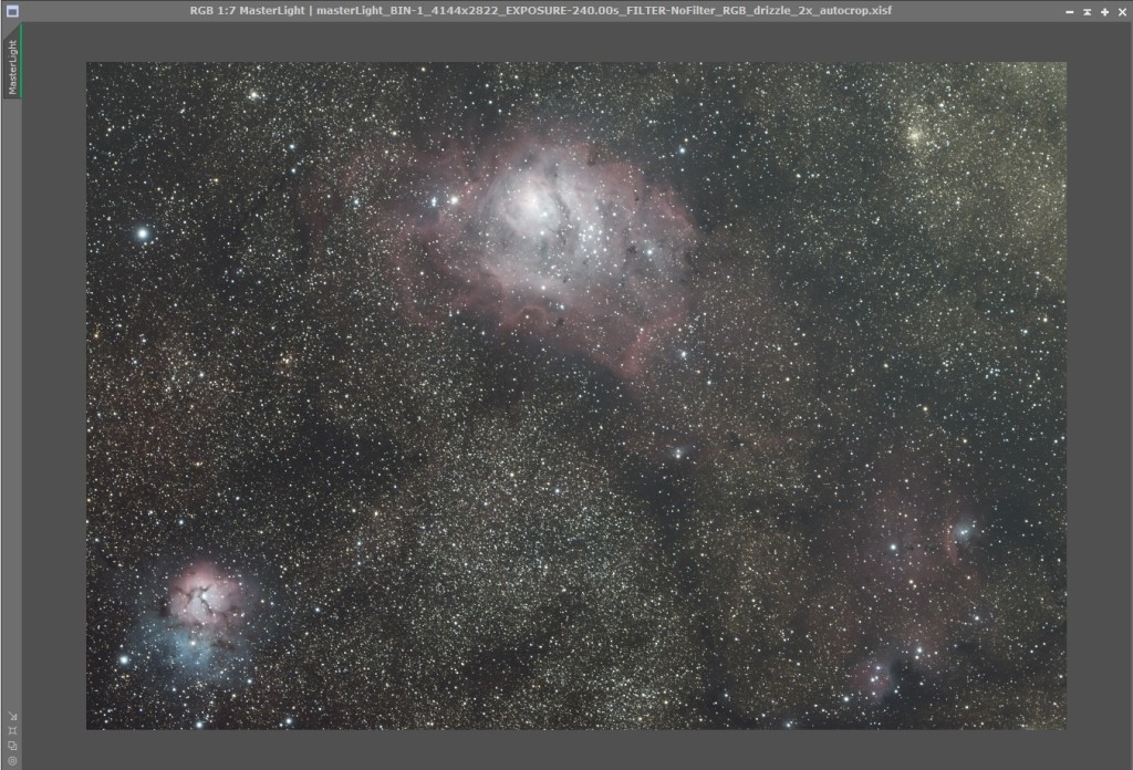 Nebulosa de la Laguna (M8), Trífida (M20) y Dragón Chino (NGC 6559) - STF Preview - Askar 65PHQ Quintuple APO