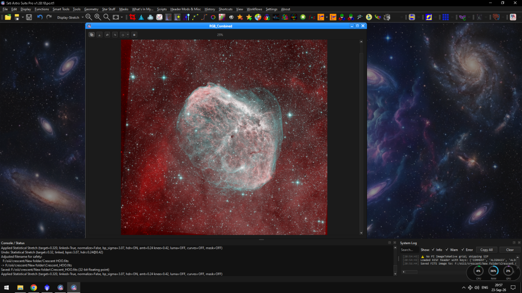 Crescent nebula - STF Preview - Bresser Messier 203/1200