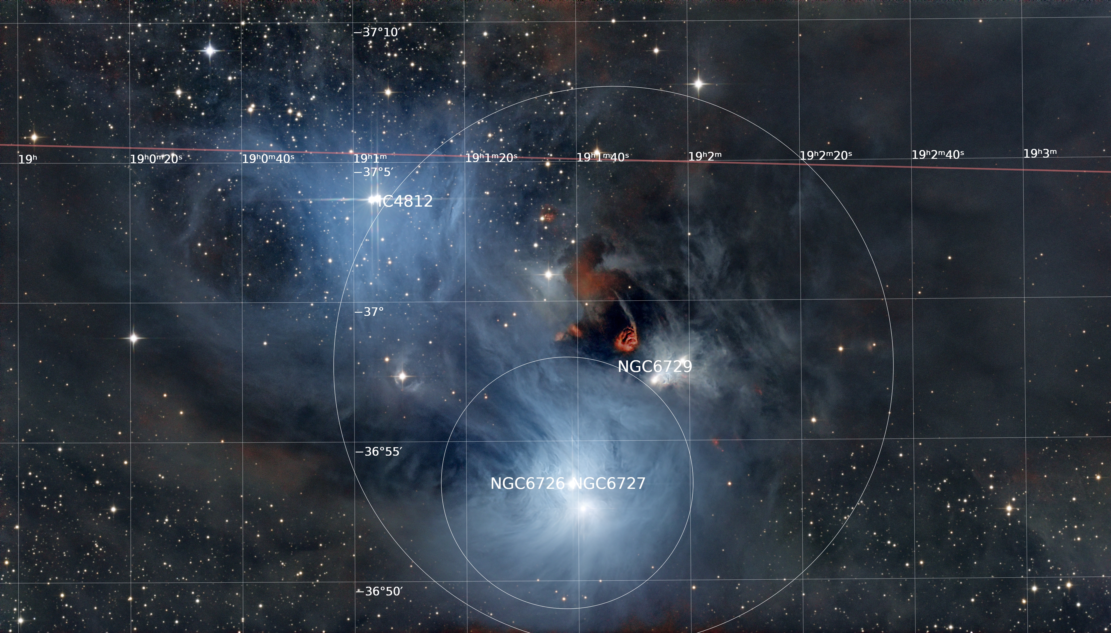 NGC 6726 with Herbig-Hero objects